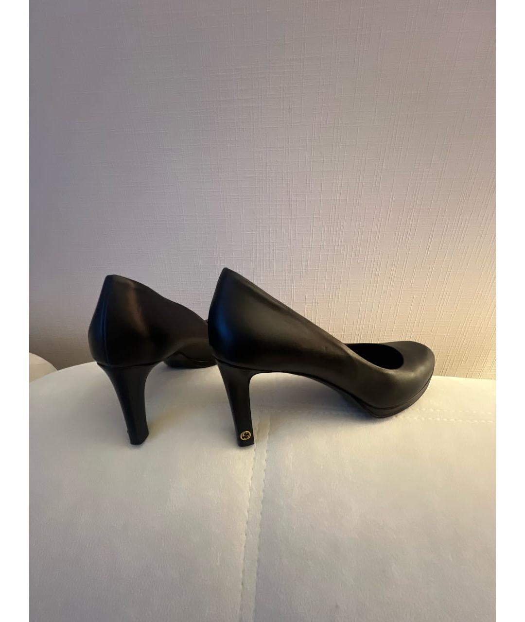 GUCCI Черные кожаные туфли, фото 3