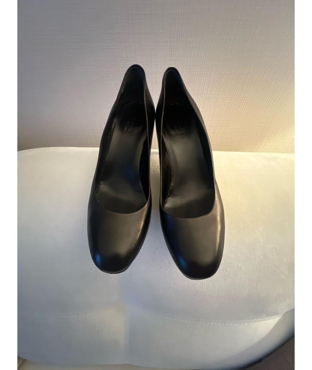 GUCCI Черные кожаные туфли, фото 2