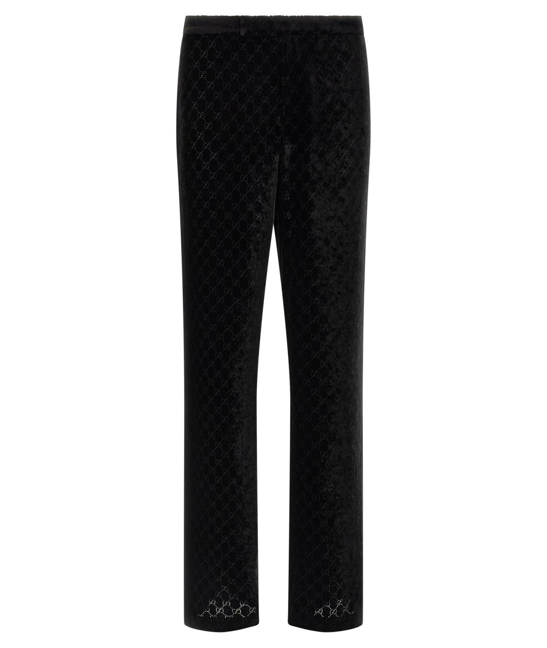 GUCCI Черные вискозные повседневные брюки, фото 1