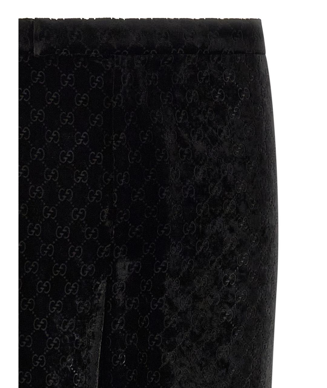 GUCCI Черные вискозные повседневные брюки, фото 3