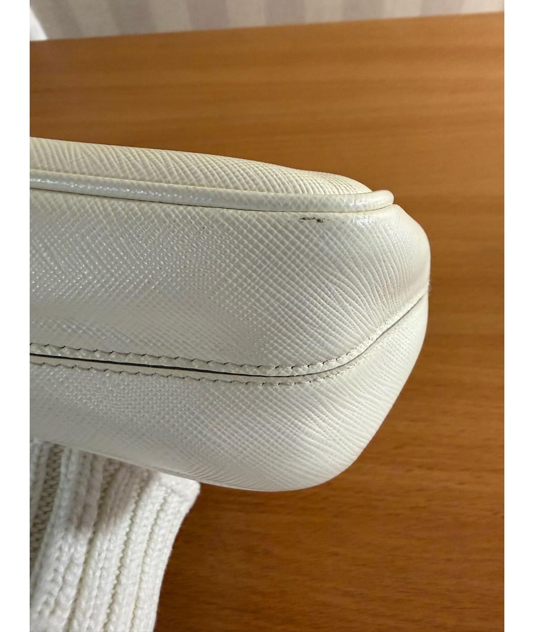 PRADA Белая кожаная сумка через плечо, фото 7