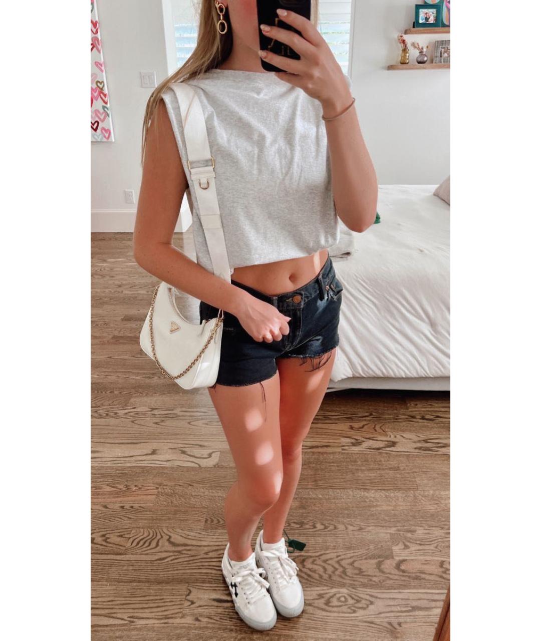 PRADA Белая кожаная сумка через плечо, фото 4