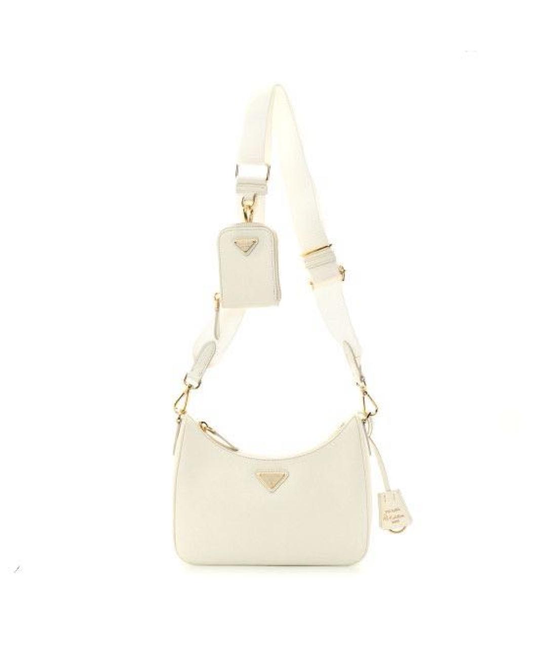 PRADA Белая кожаная сумка через плечо, фото 2
