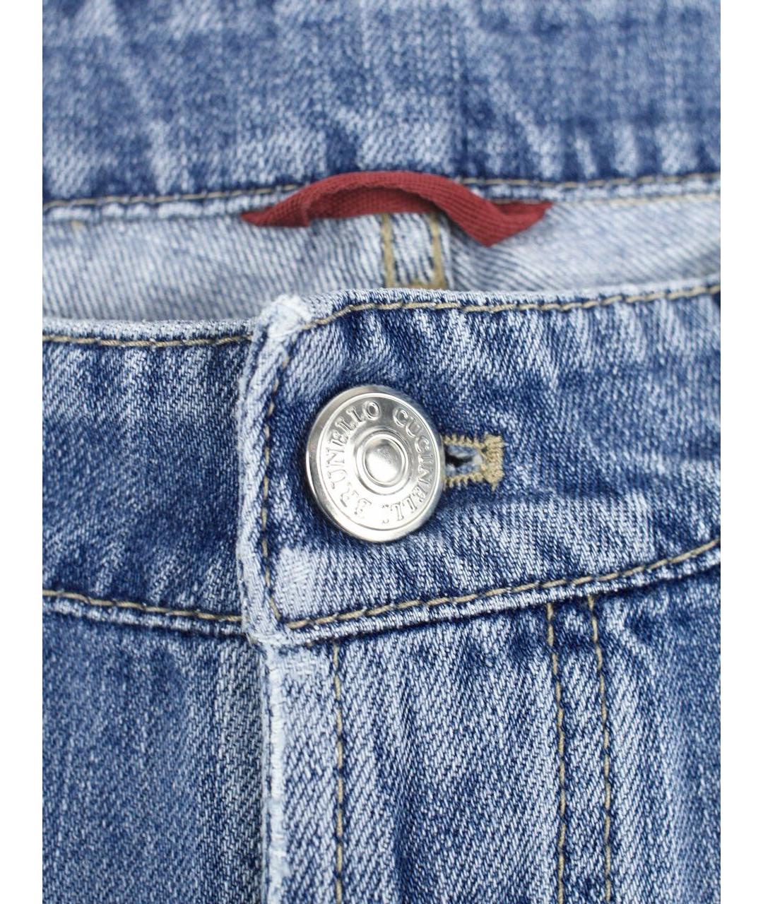 BRUNELLO CUCINELLI Голубые хлопковые джинсы, фото 6