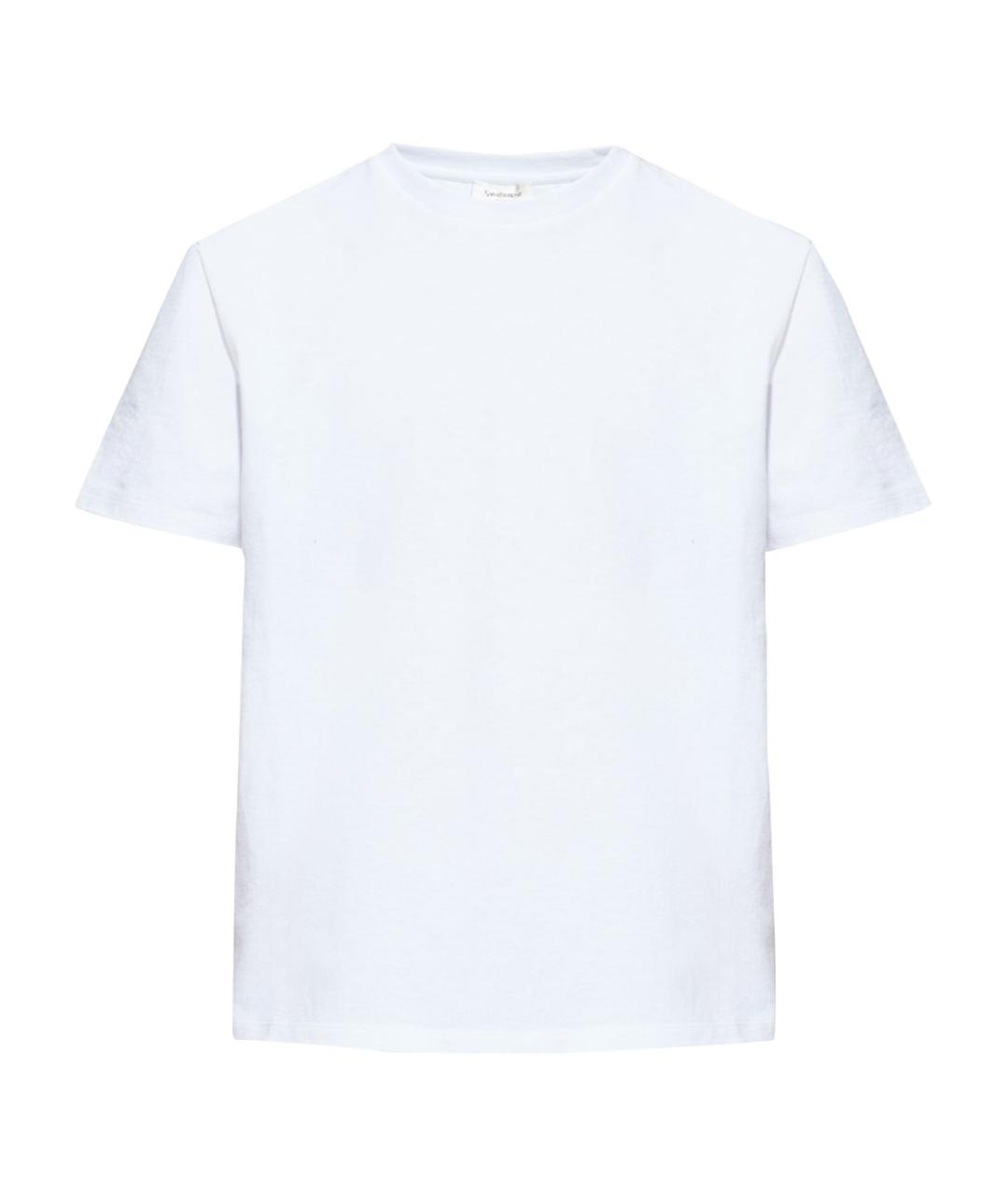 SAINT LAURENT Белая хлопковая футболка, фото 1