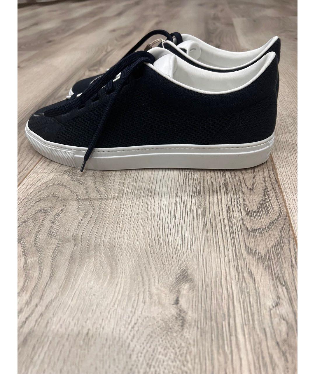 MOORER Темно-синие текстильные низкие кроссовки / кеды, фото 6