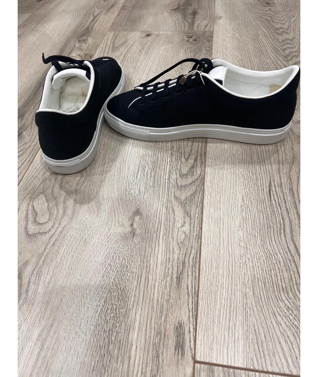 MOORER Темно-синие текстильные низкие кроссовки / кеды, фото 5