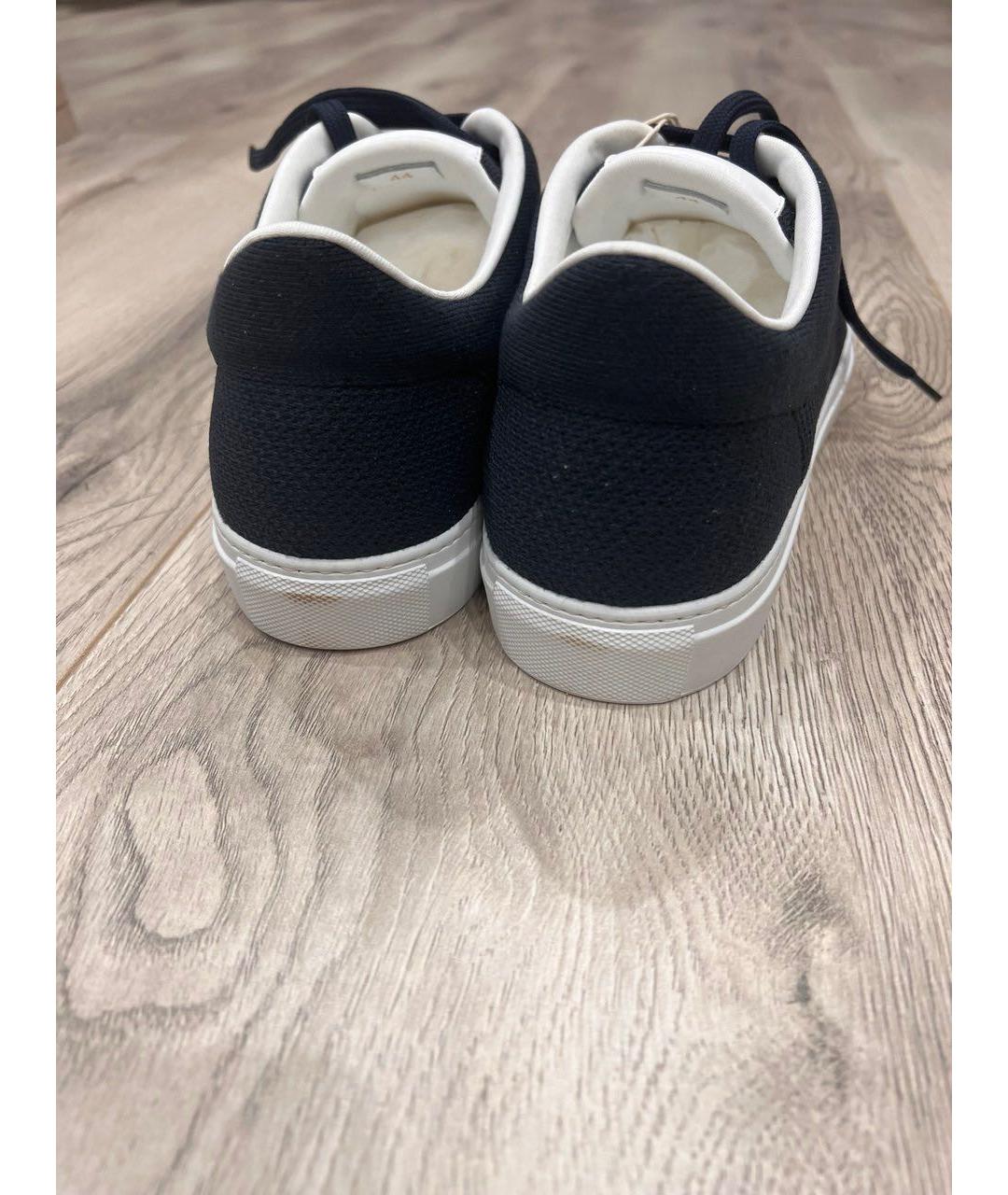 MOORER Темно-синие текстильные низкие кроссовки / кеды, фото 4