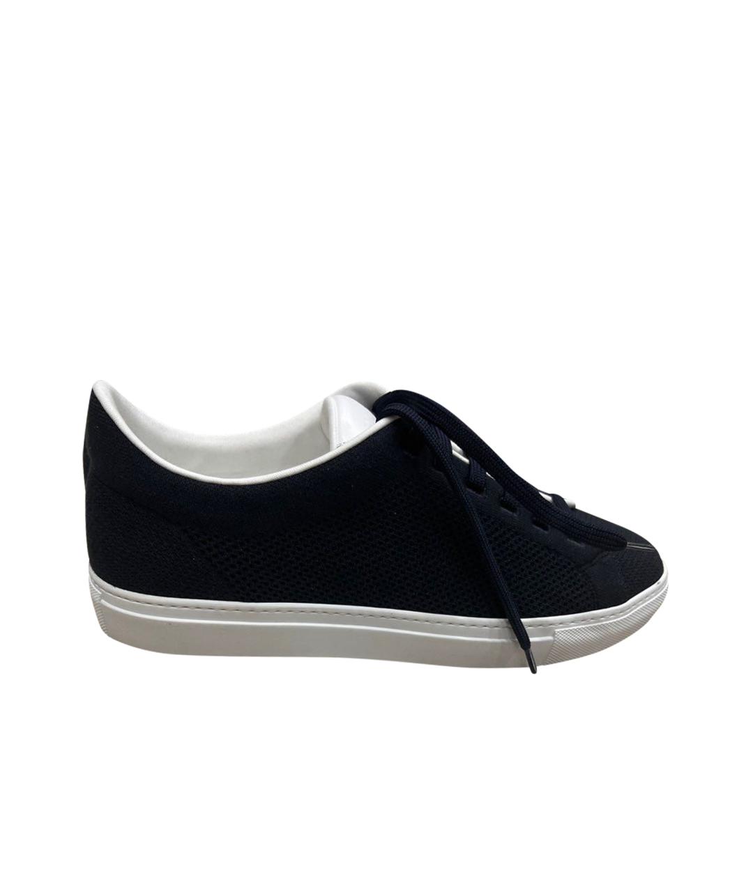 MOORER Темно-синие текстильные низкие кроссовки / кеды, фото 1