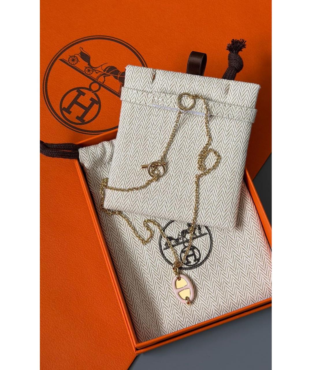 HERMES Розовая металлическая подвеска, фото 2