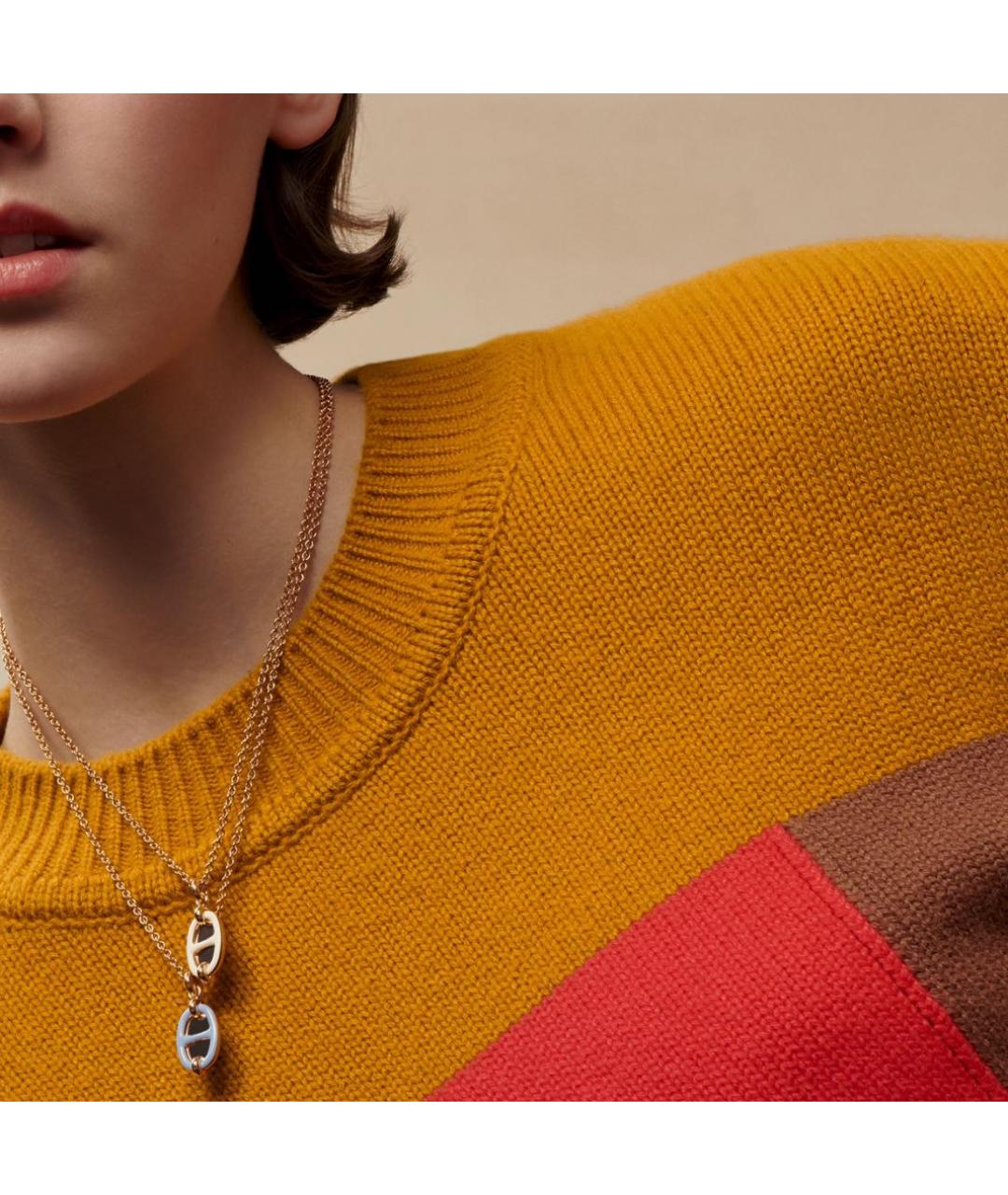 HERMES Розовая металлическая подвеска, фото 4