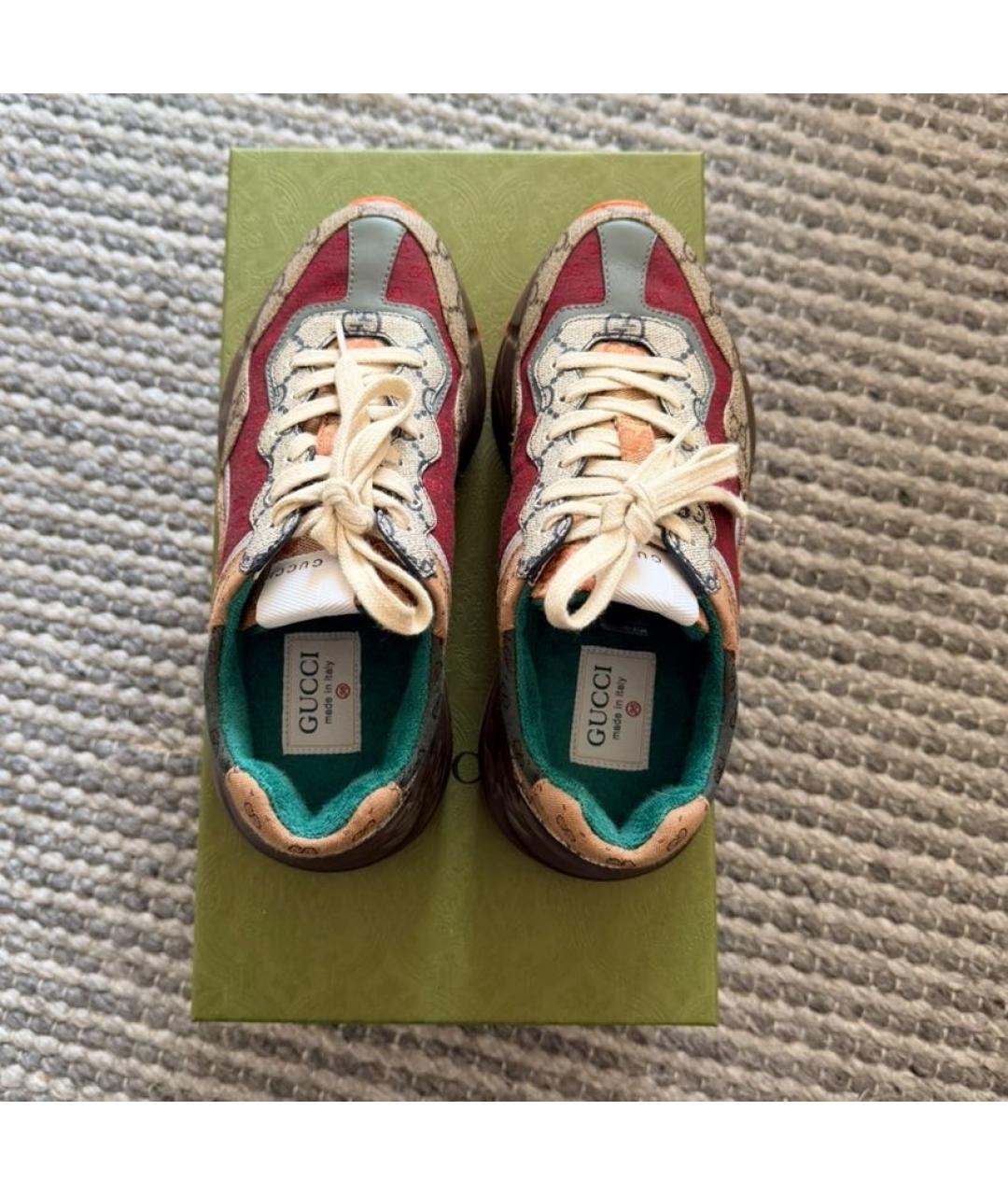 GUCCI Мульти текстильные кроссовки, фото 4