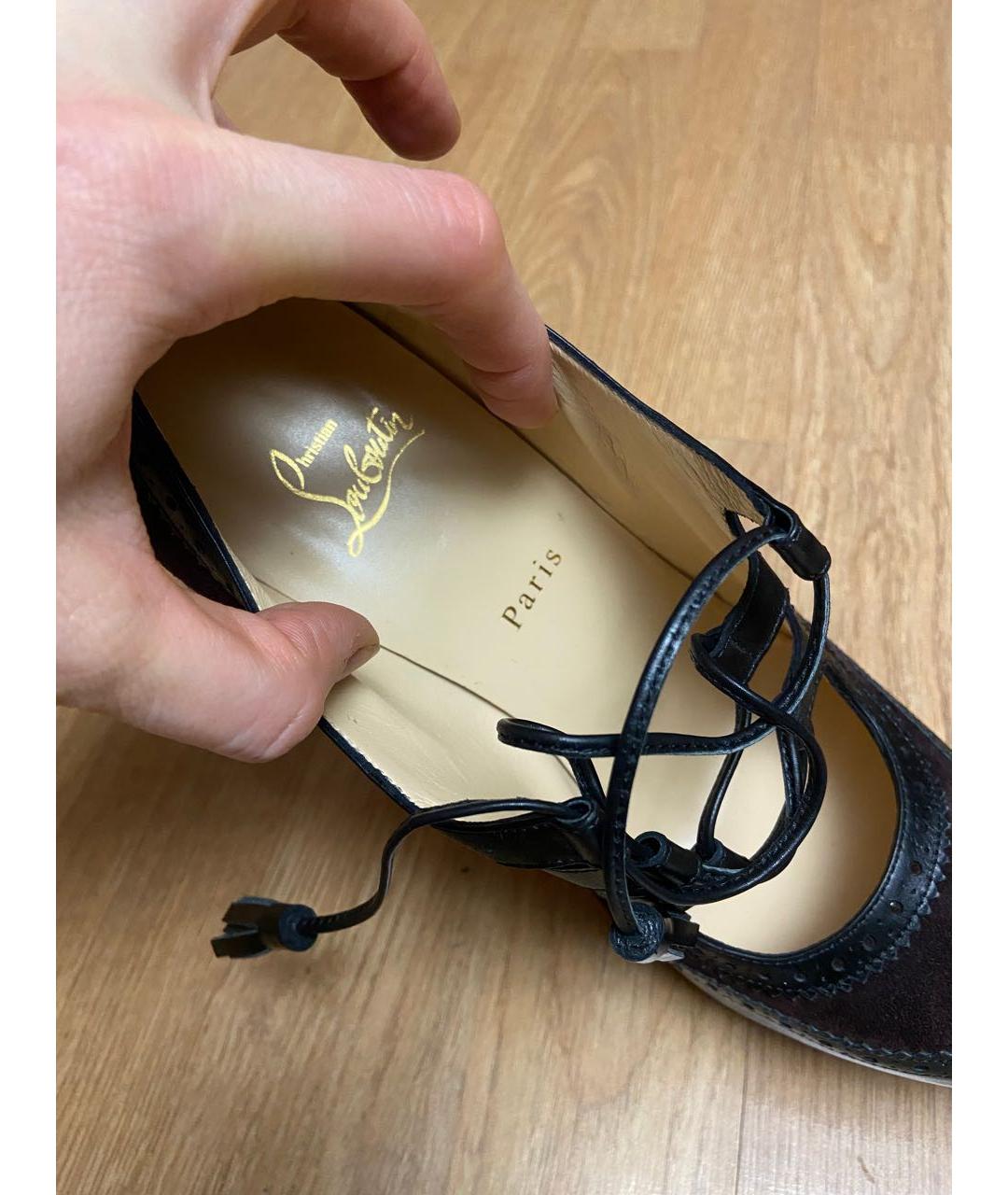 CHRISTIAN LOUBOUTIN Черные кожаные ботильоны, фото 6