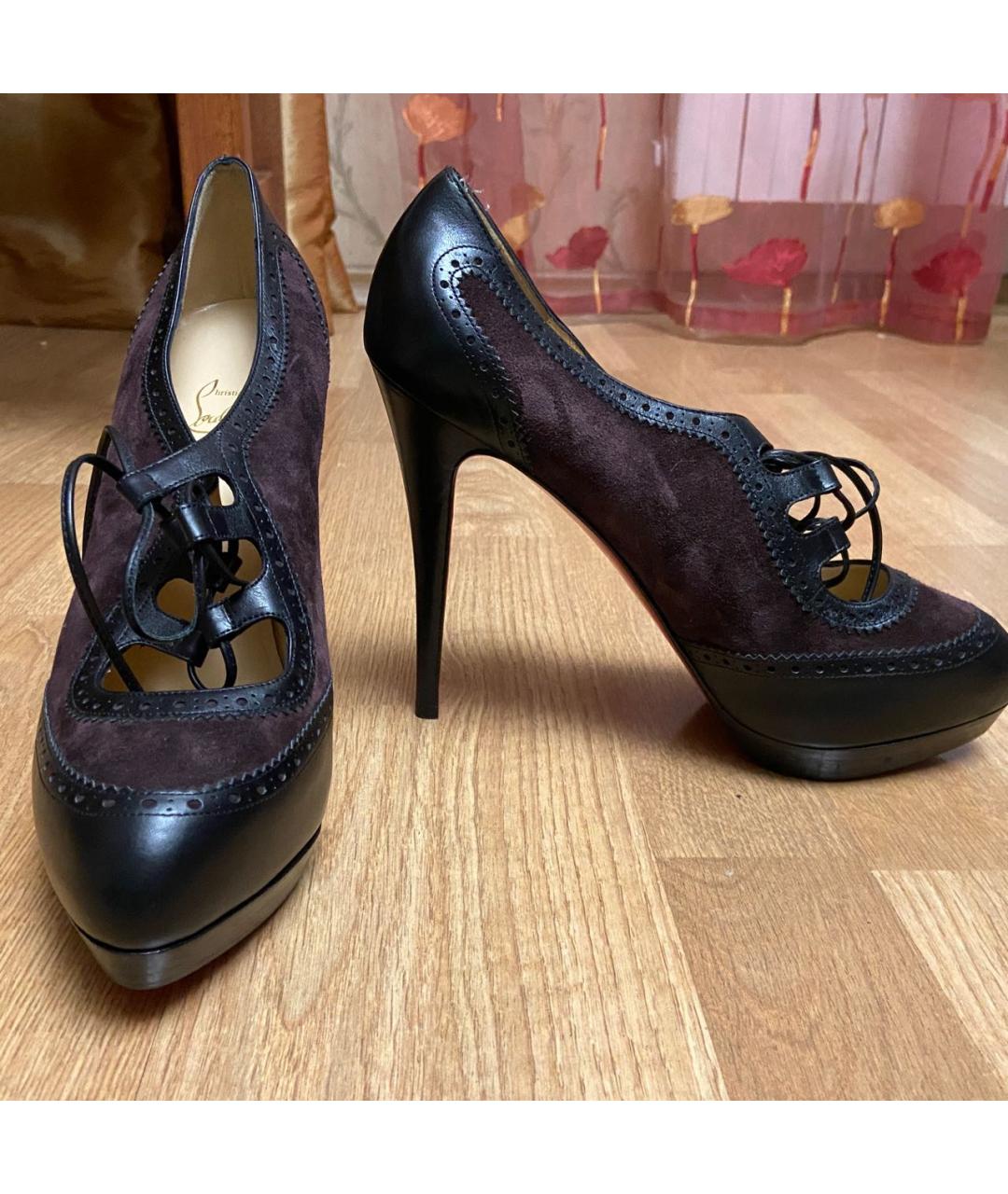 CHRISTIAN LOUBOUTIN Черные кожаные ботильоны, фото 2