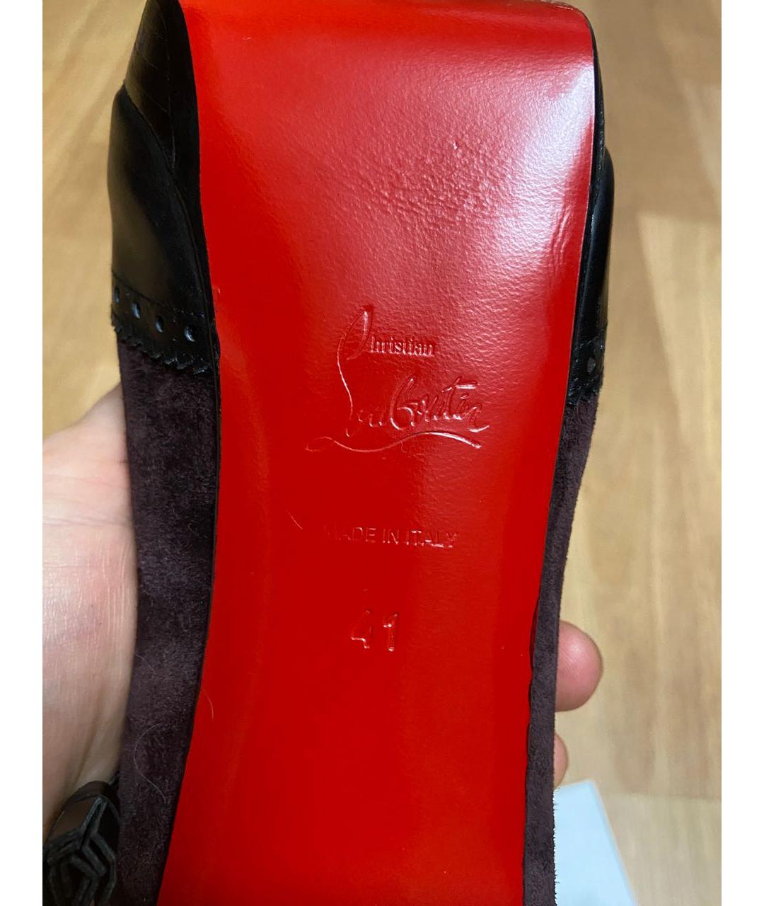 CHRISTIAN LOUBOUTIN Черные кожаные ботильоны, фото 8