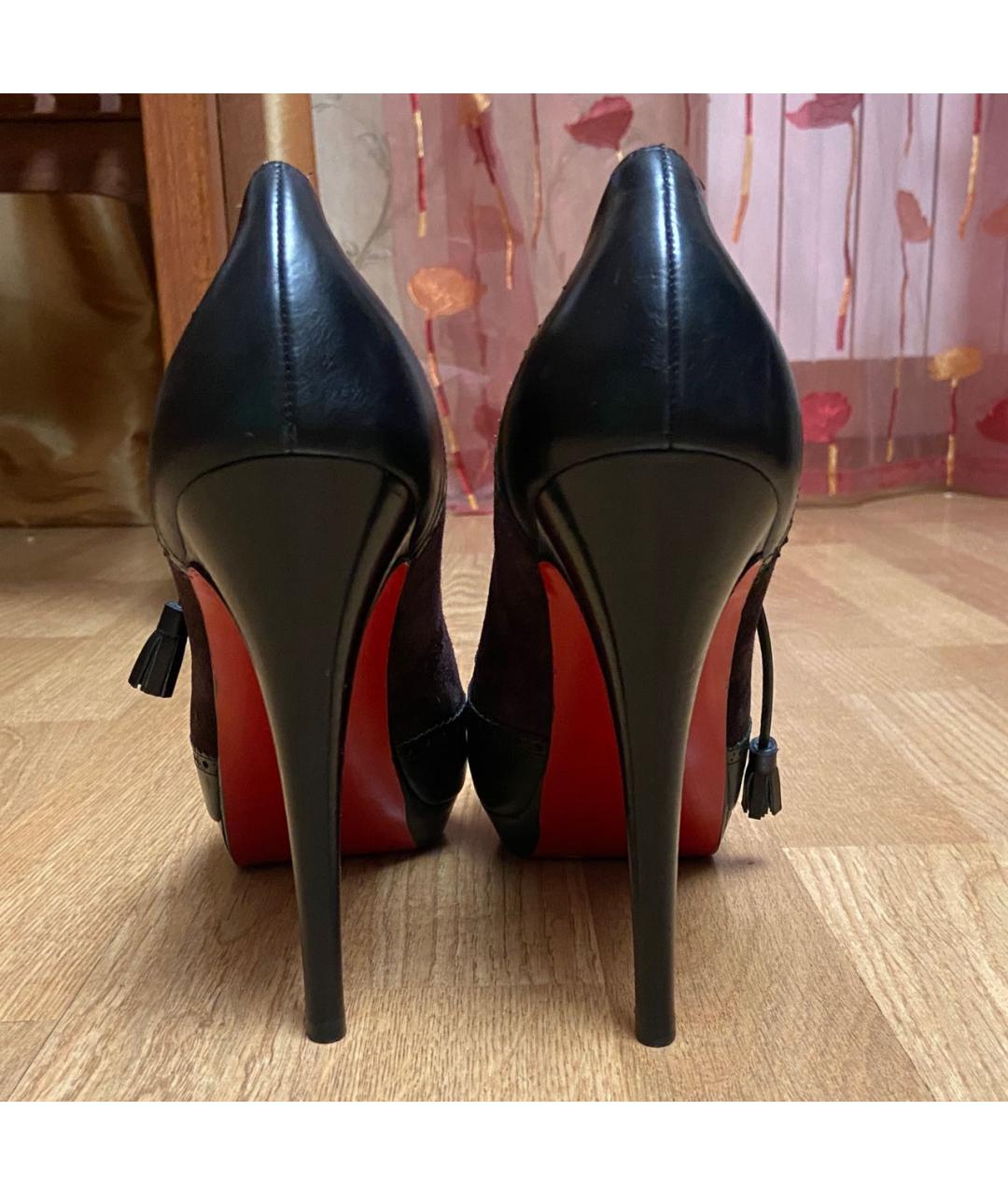 CHRISTIAN LOUBOUTIN Черные кожаные ботильоны, фото 5
