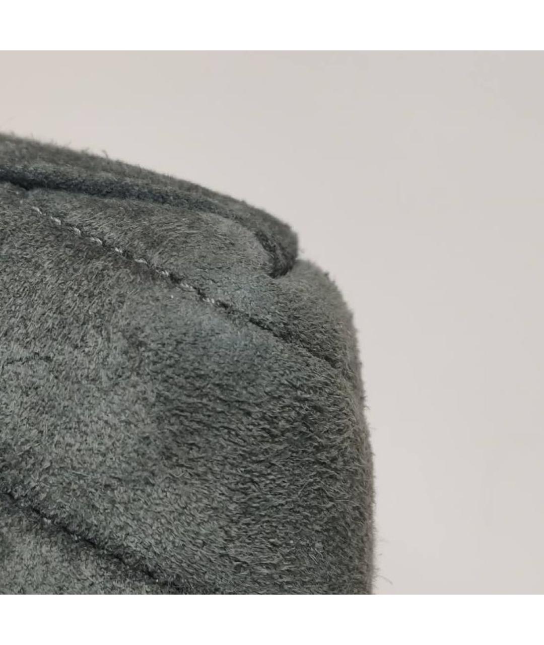 SAINT LAURENT Антрацитовая замшевая сумка через плечо, фото 6