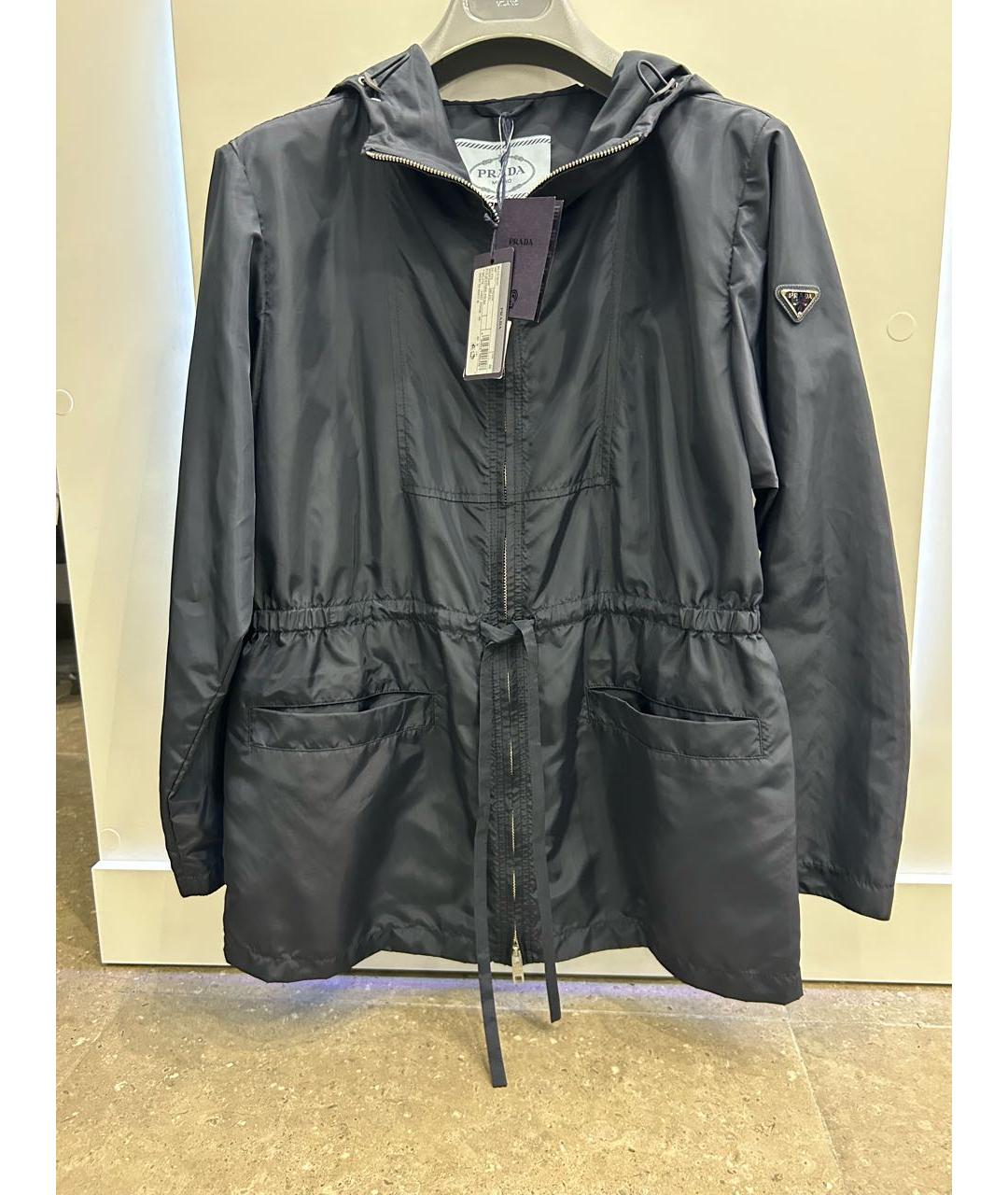 PRADA Темно-синяя полиэстеровая куртка, фото 7