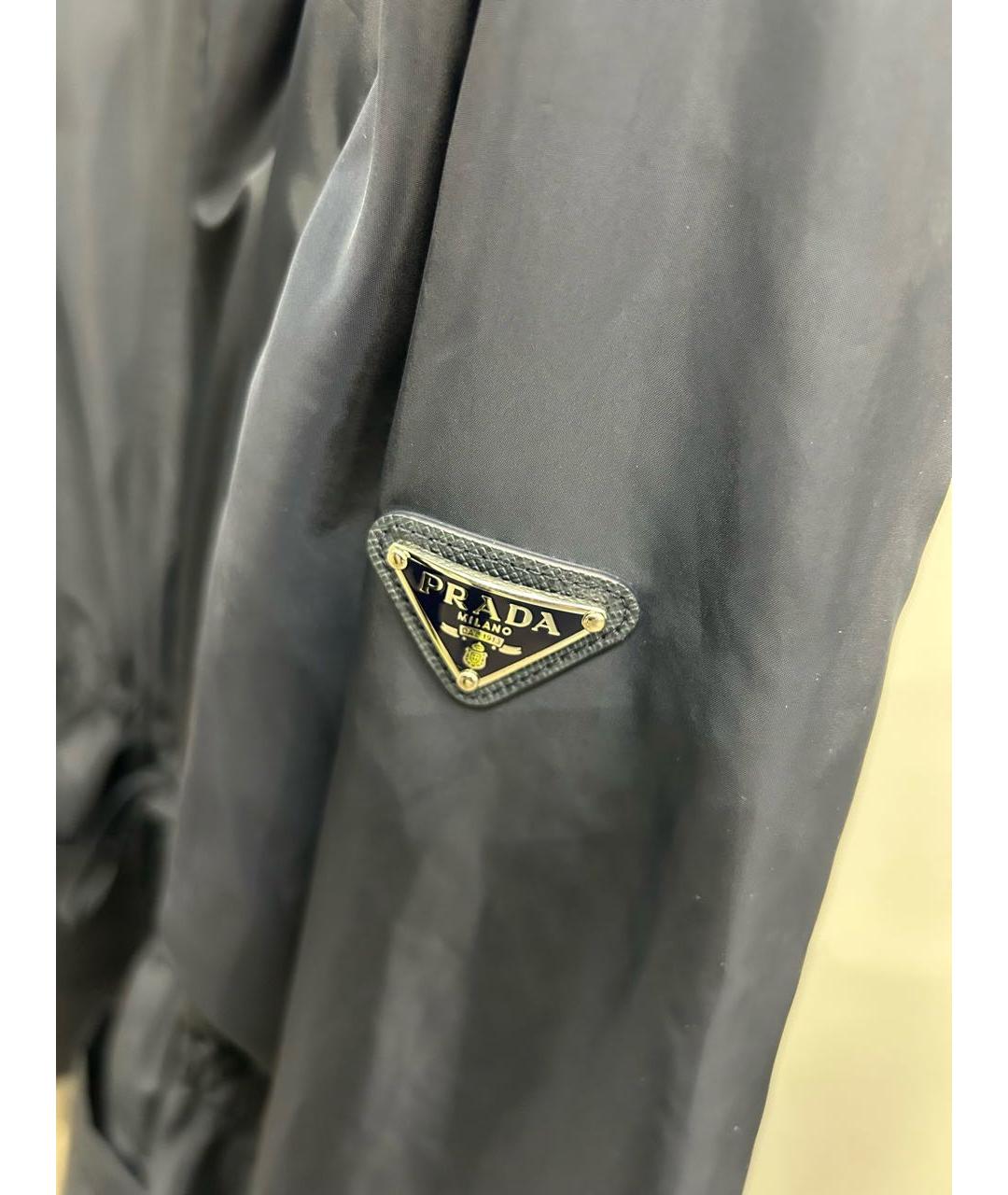 PRADA Темно-синяя полиэстеровая куртка, фото 4