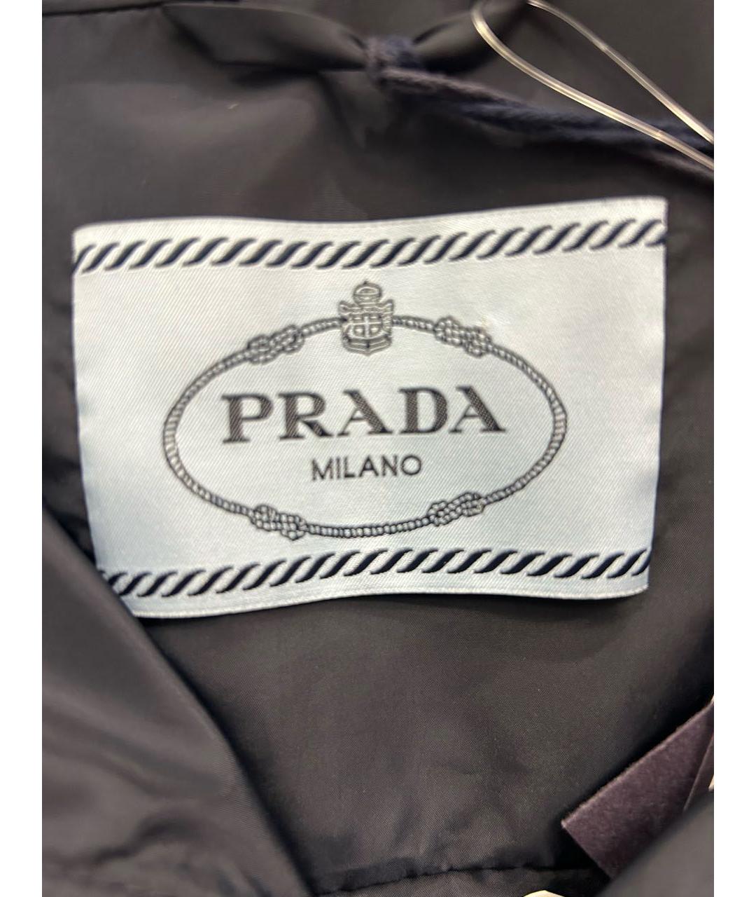 PRADA Темно-синяя полиэстеровая куртка, фото 6
