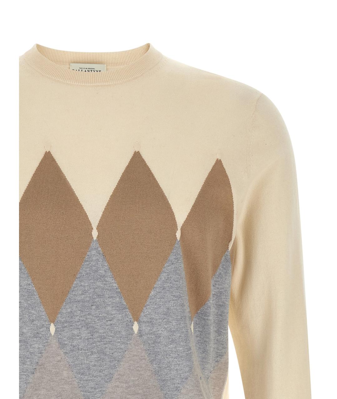 BALLANTYNE Бежевый хлопковый джемпер / свитер, фото 3