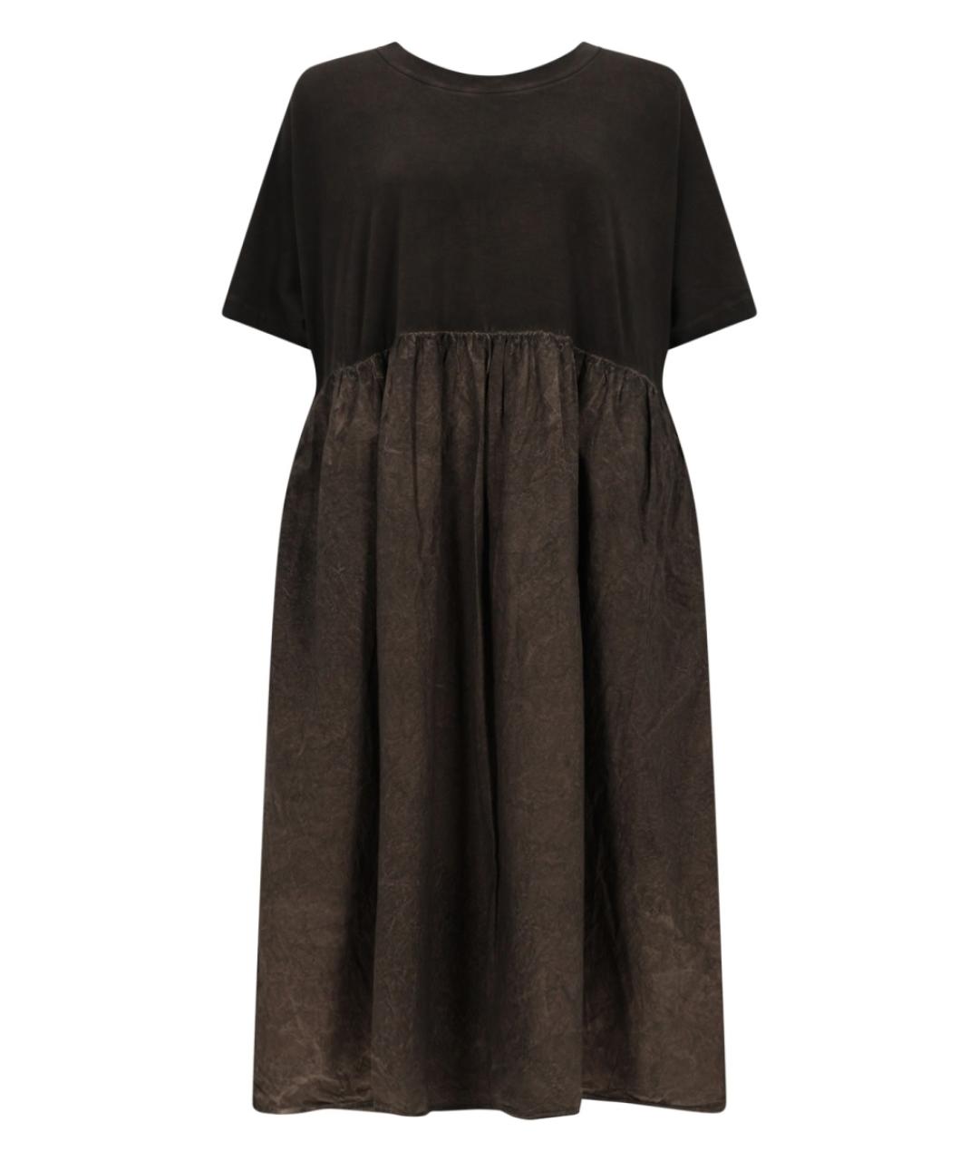 UMA WANG Коричневое хлопковое повседневное платье, фото 1