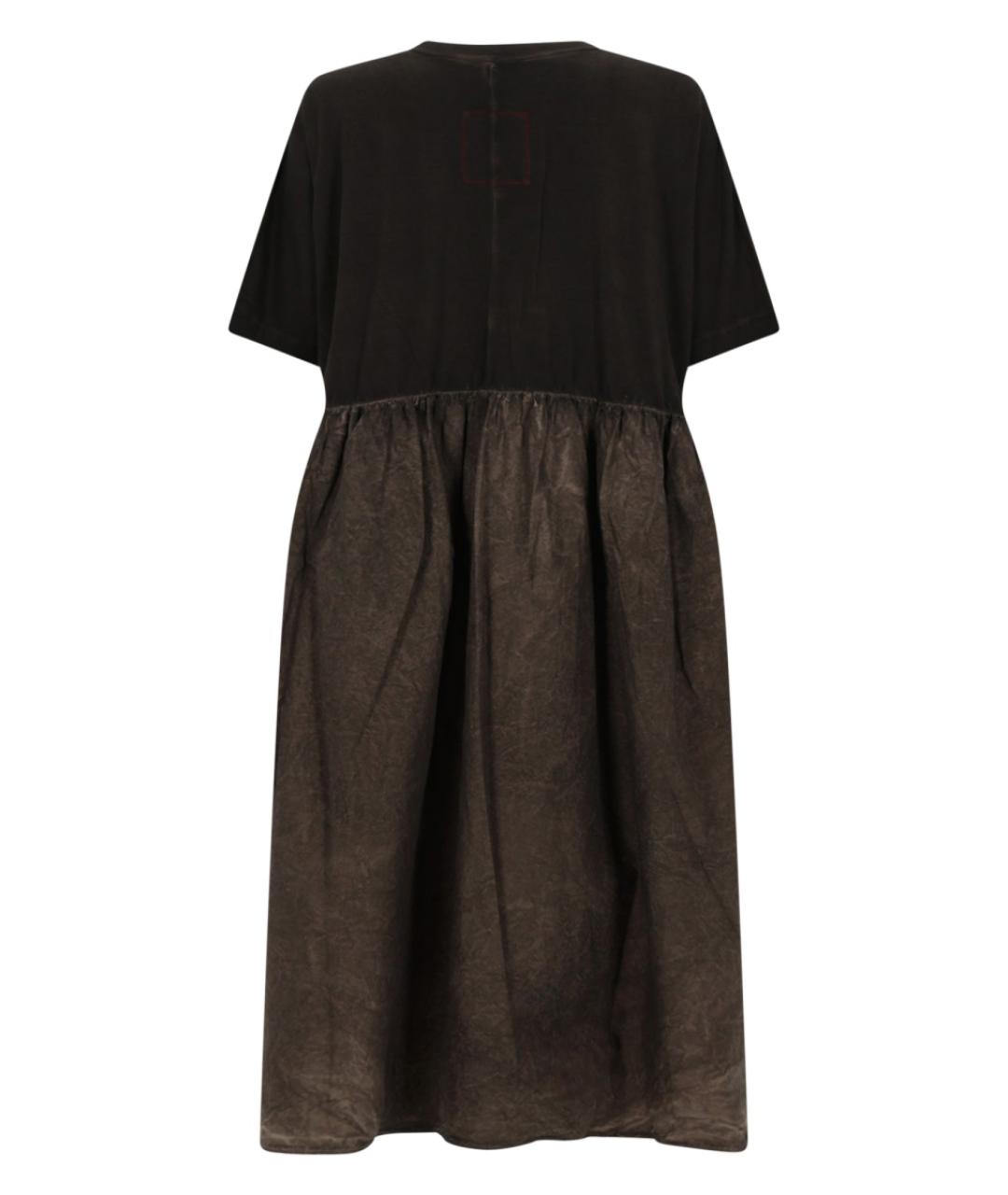 UMA WANG Коричневое хлопковое повседневное платье, фото 2
