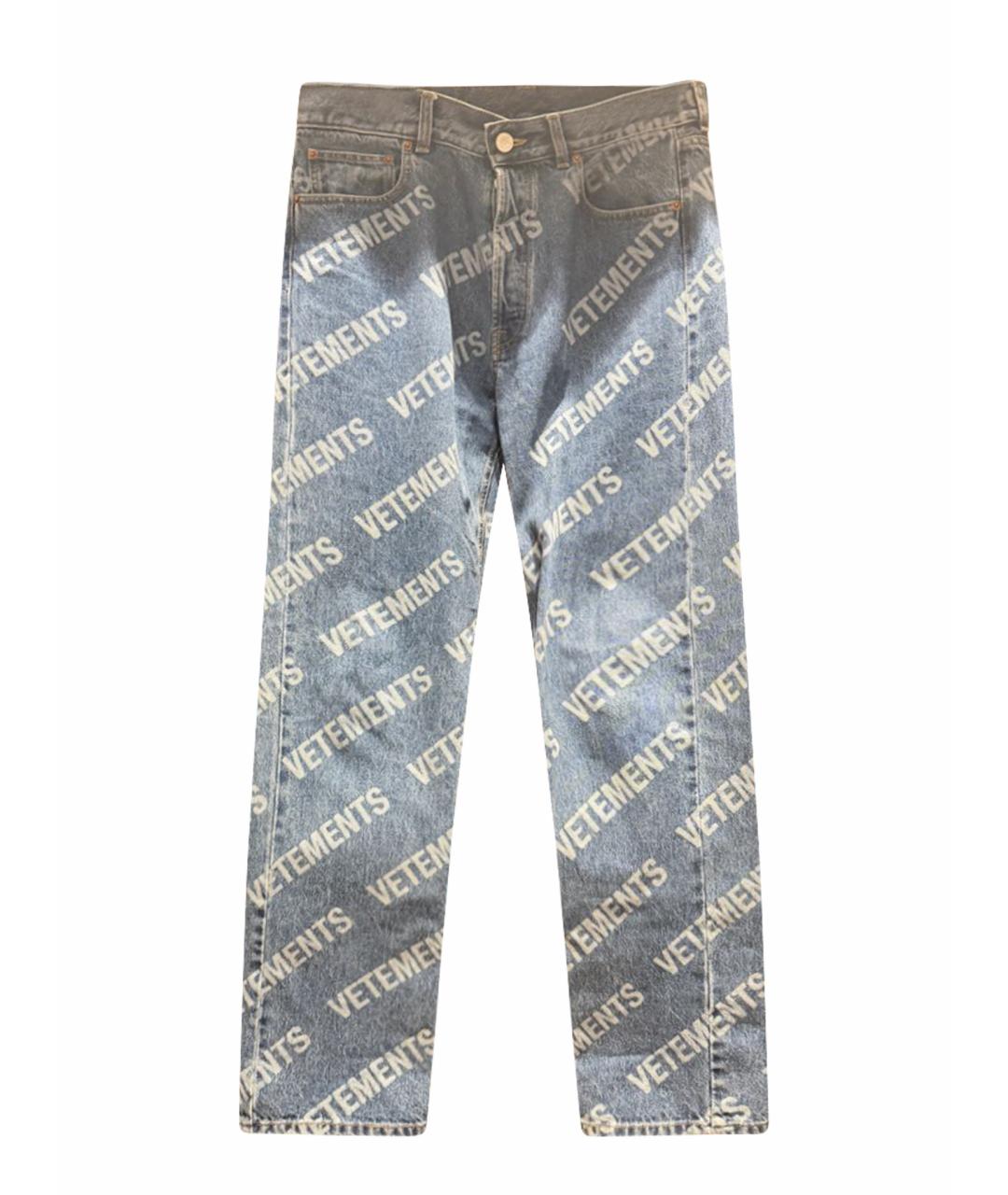 VETEMENTS Голубые хлопковые прямые джинсы, фото 1