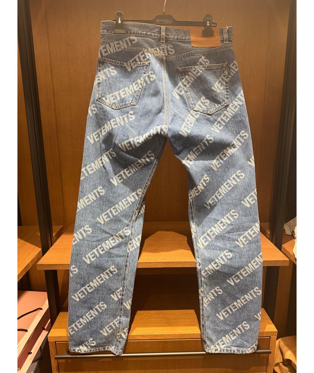 VETEMENTS Голубые хлопковые прямые джинсы, фото 2