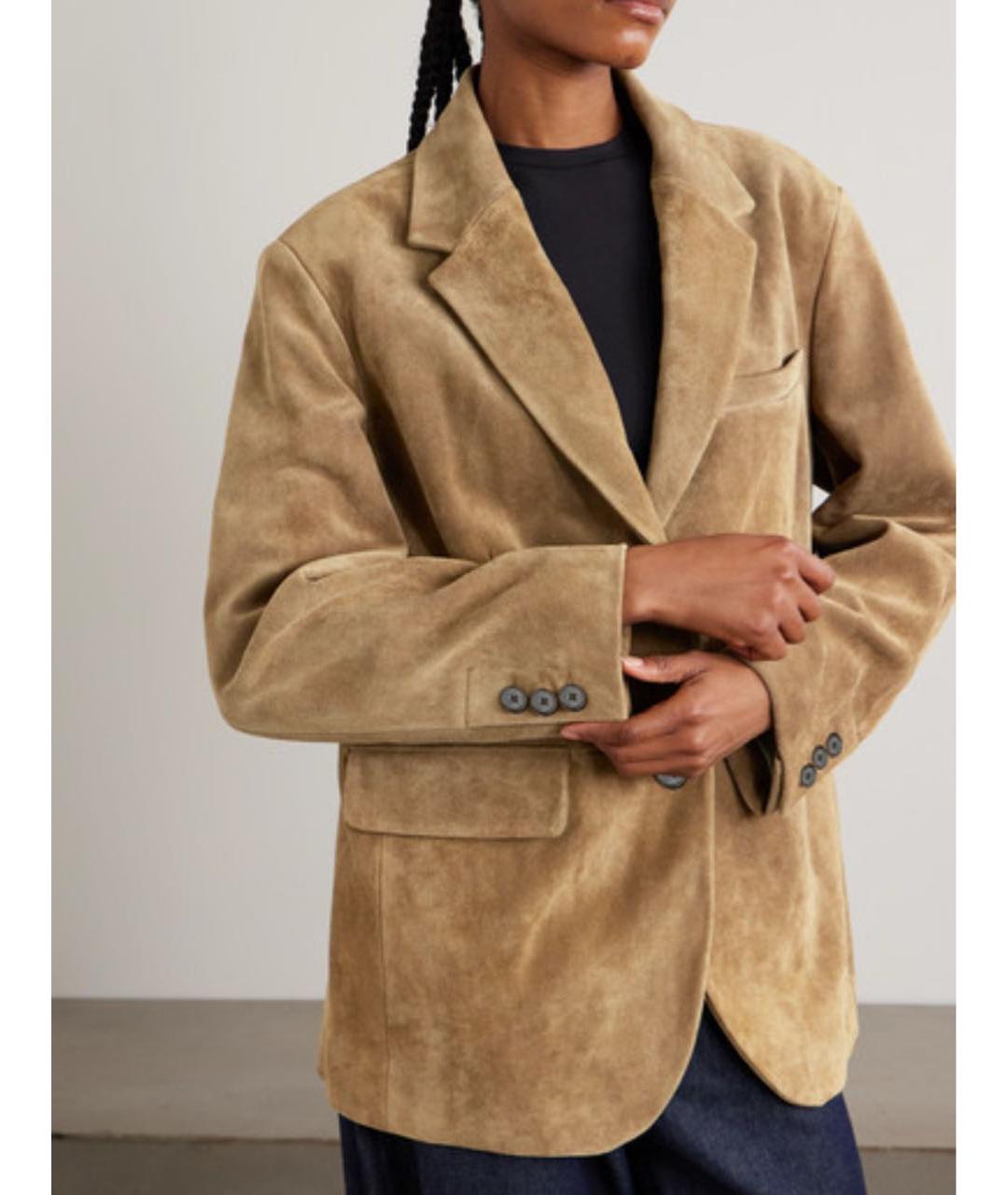 ARMA Бежевый замшевый жакет/пиджак, фото 2