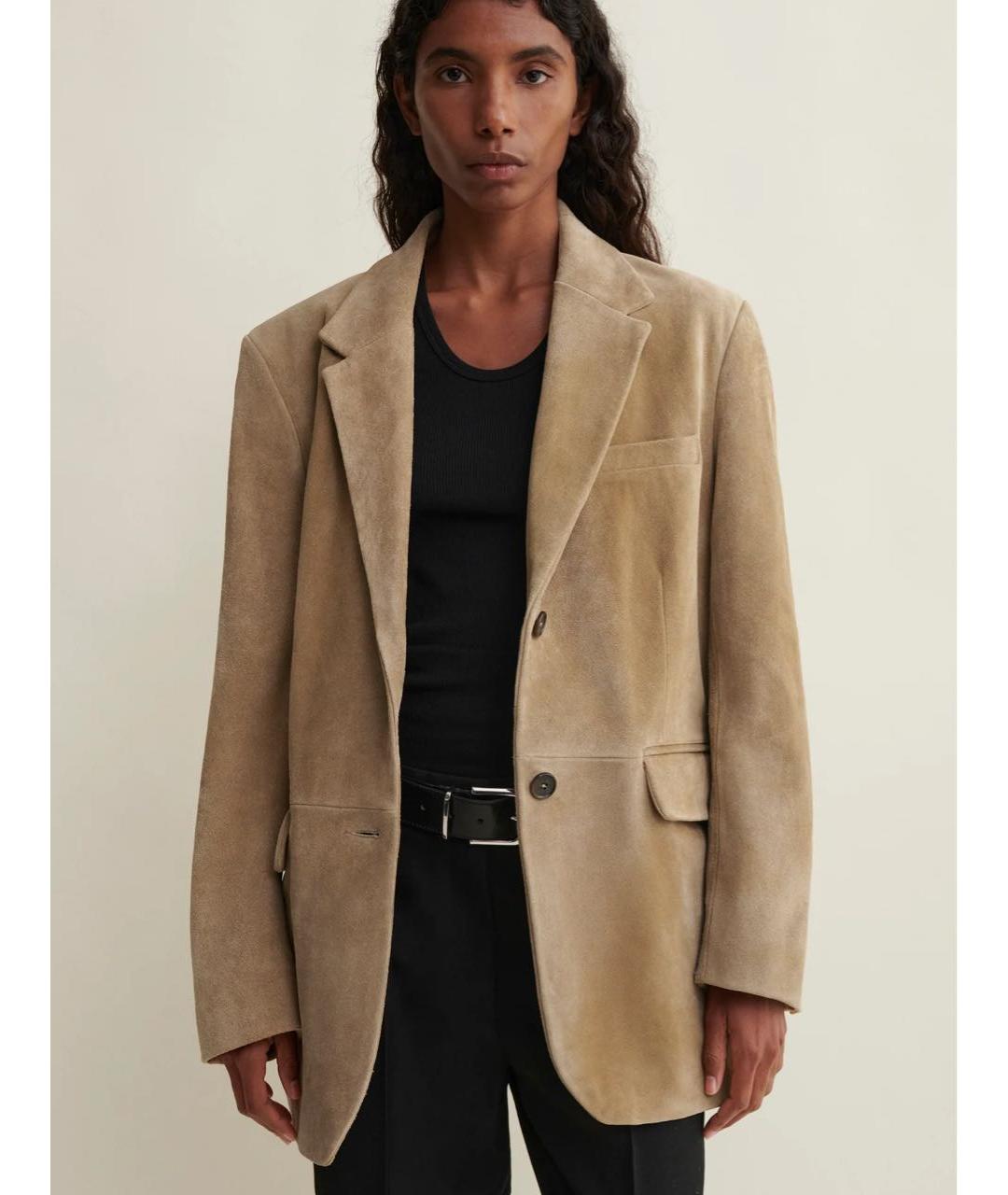 ARMA Бежевый замшевый жакет/пиджак, фото 7