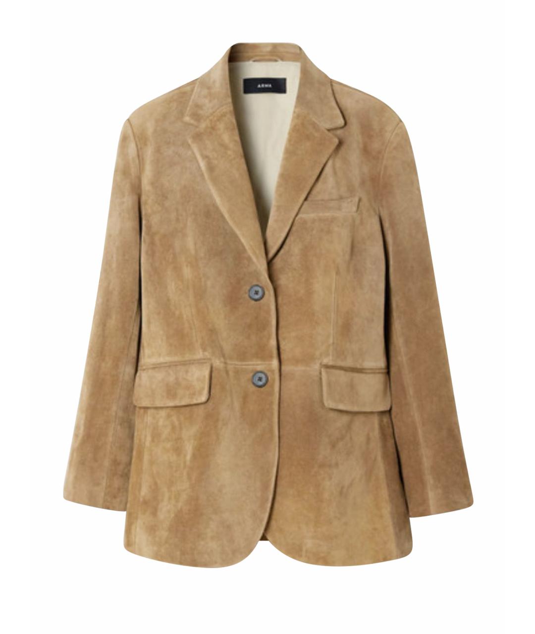 ARMA Бежевый замшевый жакет/пиджак, фото 1
