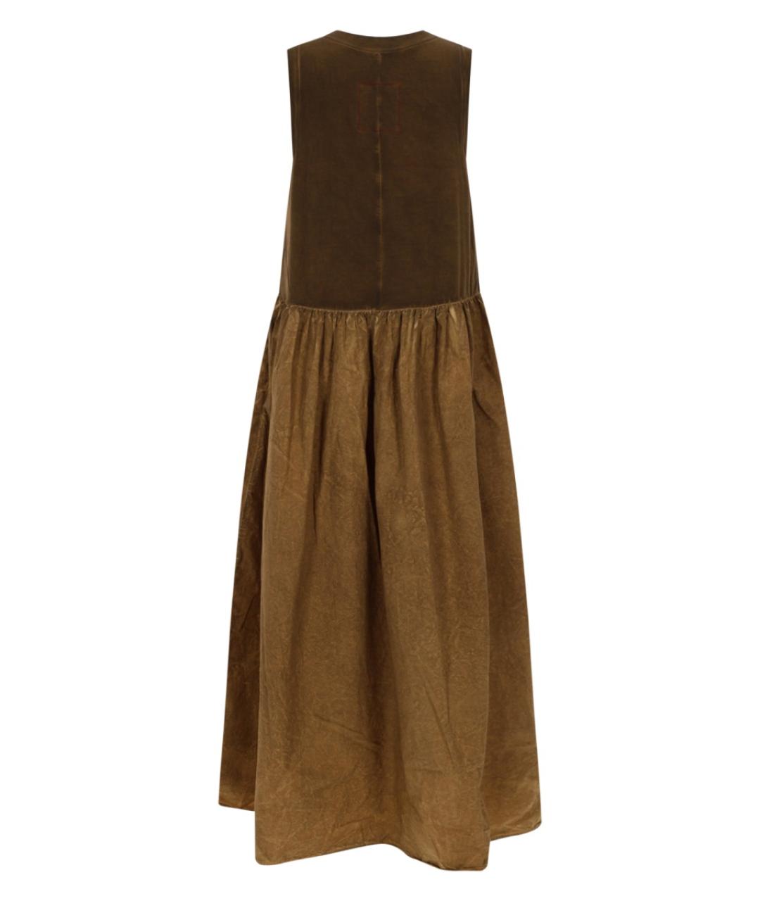 UMA WANG Бежевое хлопковое повседневное платье, фото 2