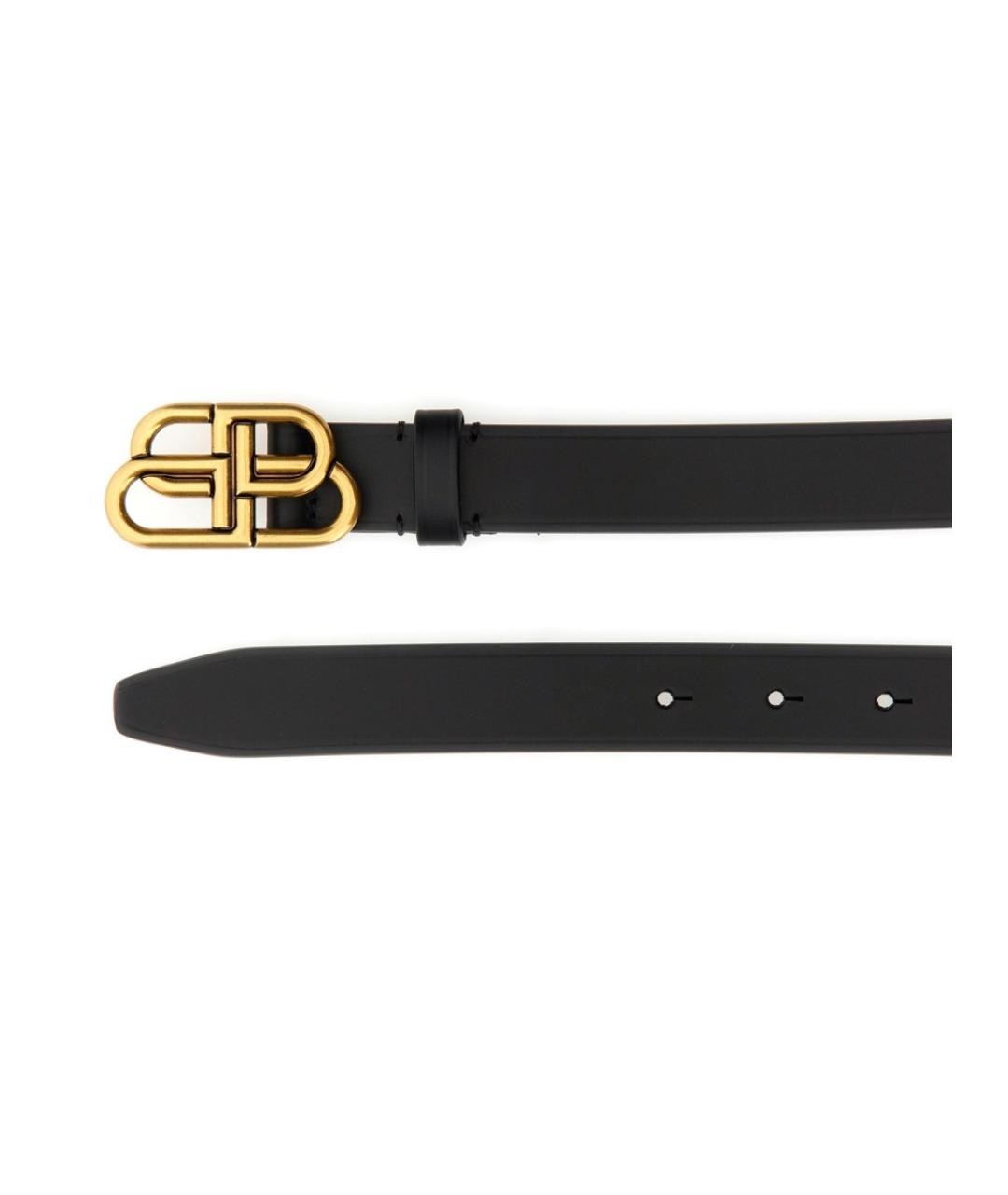 BALENCIAGA Черный кожаный ремень, фото 2