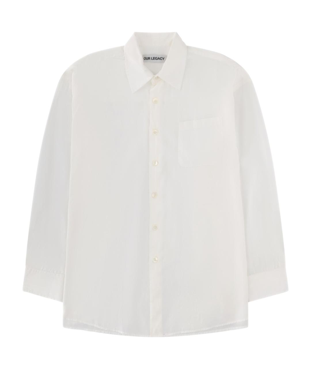 OUR LEGACY Белая шелковая классическая рубашка, фото 1