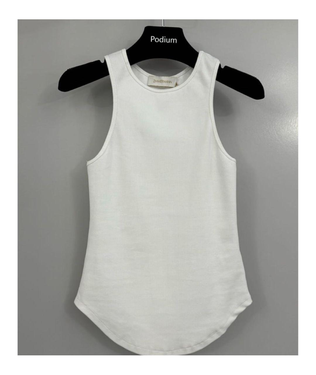 ZIMMERMANN Белая хлопко-эластановая майка, фото 5