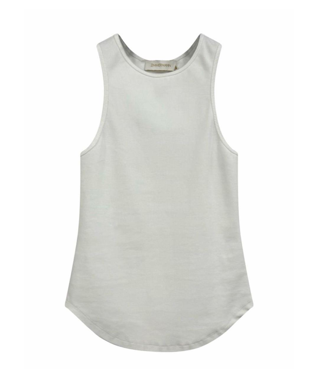 ZIMMERMANN Белая хлопко-эластановая майка, фото 6