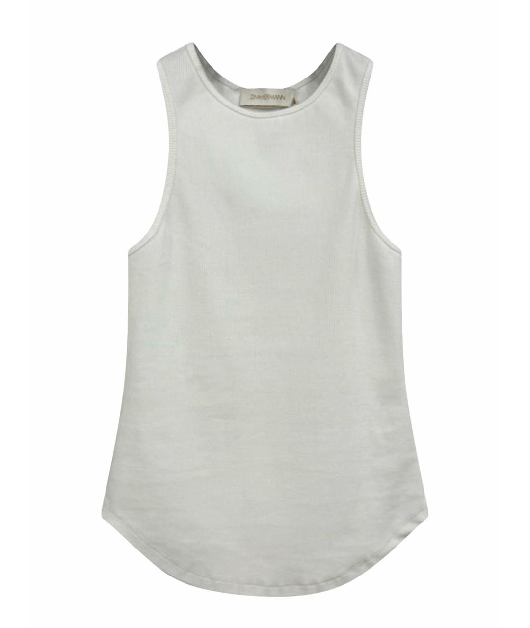ZIMMERMANN Белая хлопко-эластановая майка, фото 1
