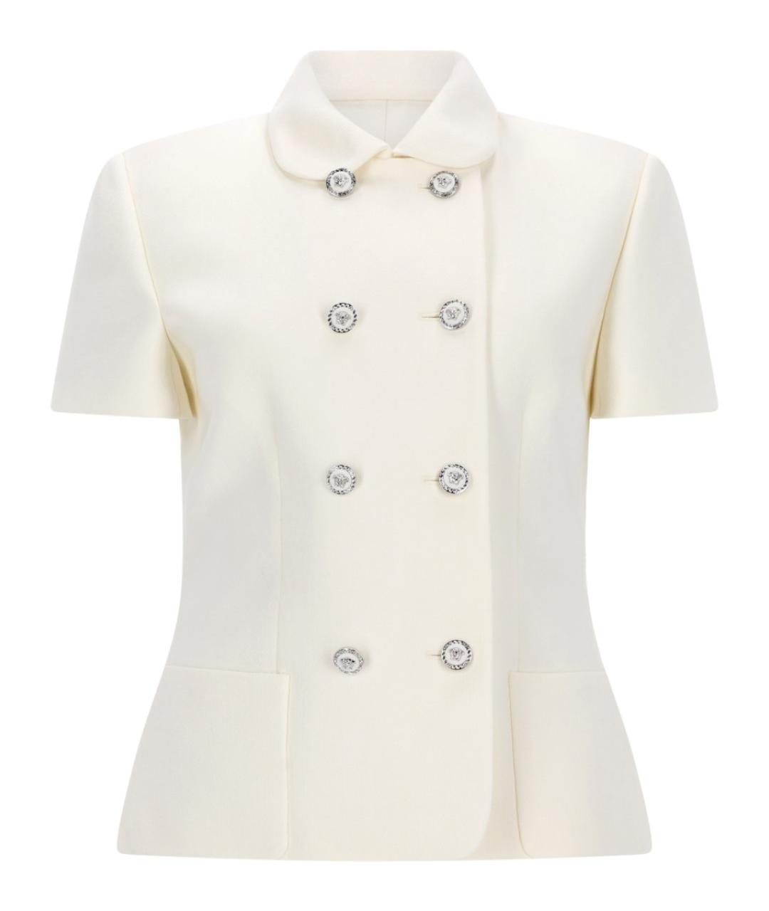 VERSACE Белый шерстяной жакет/пиджак, фото 1