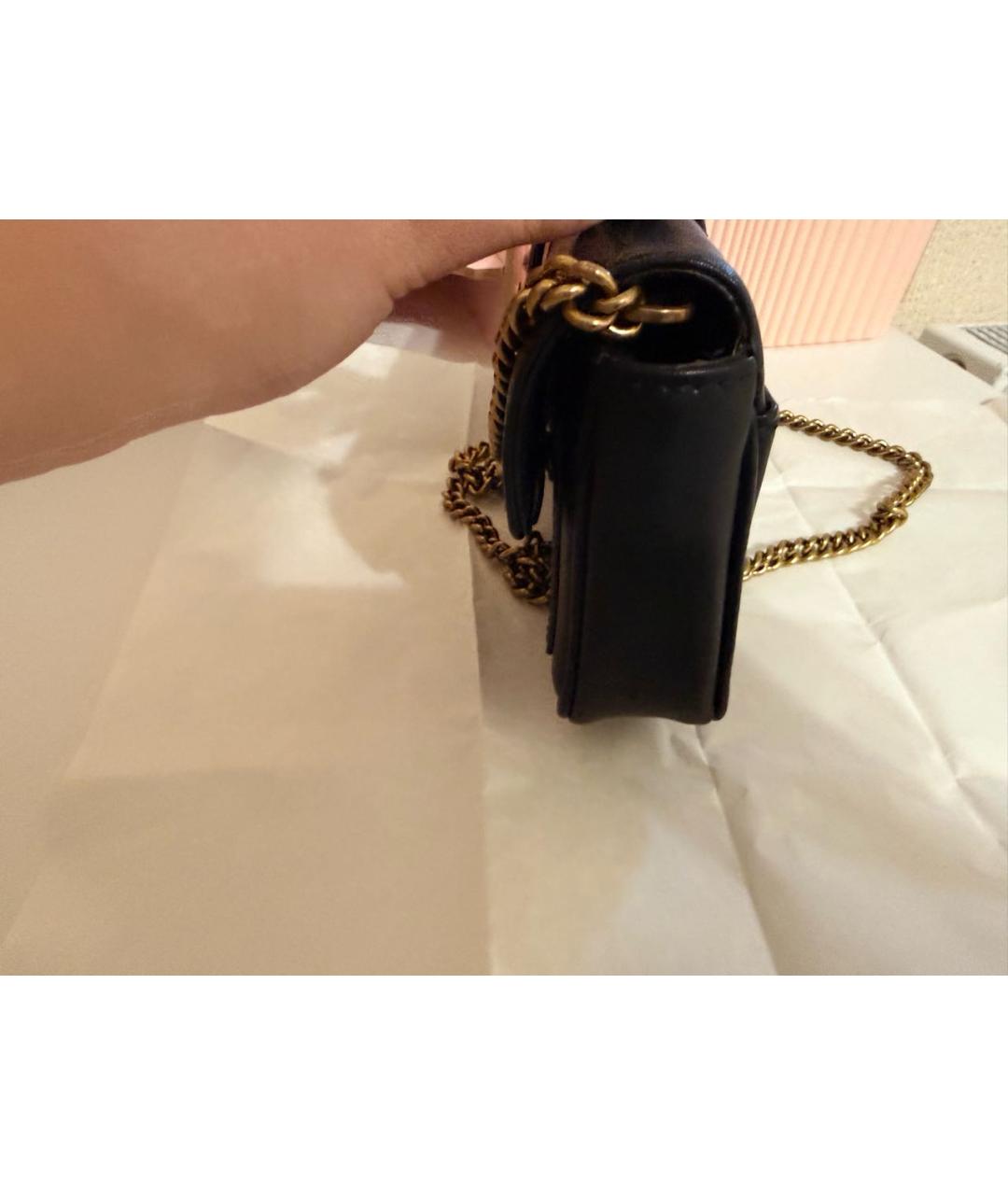 PINKO Черная кожаная сумка через плечо, фото 5