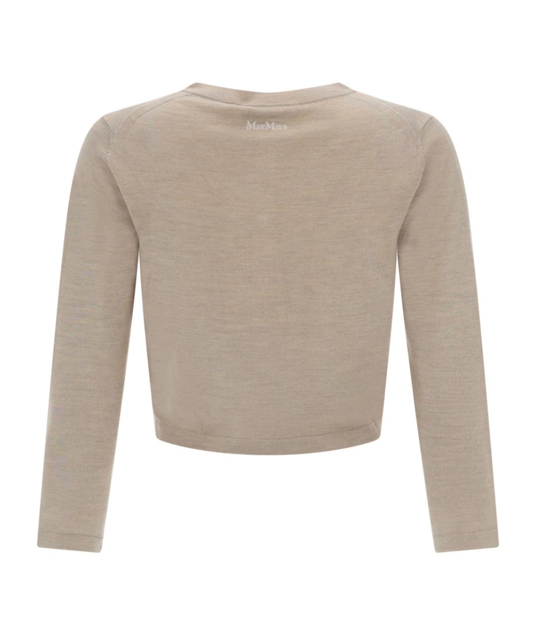 MAX MARA Бежевый шелковый кардиган, фото 2