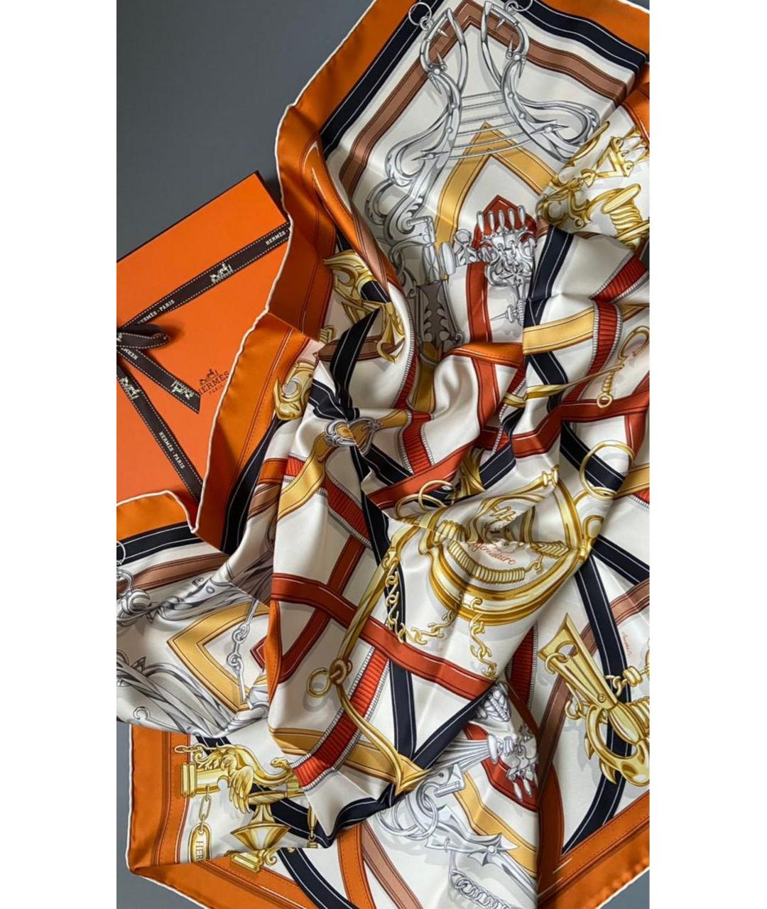 HERMES Мульти шелковый платок, фото 2