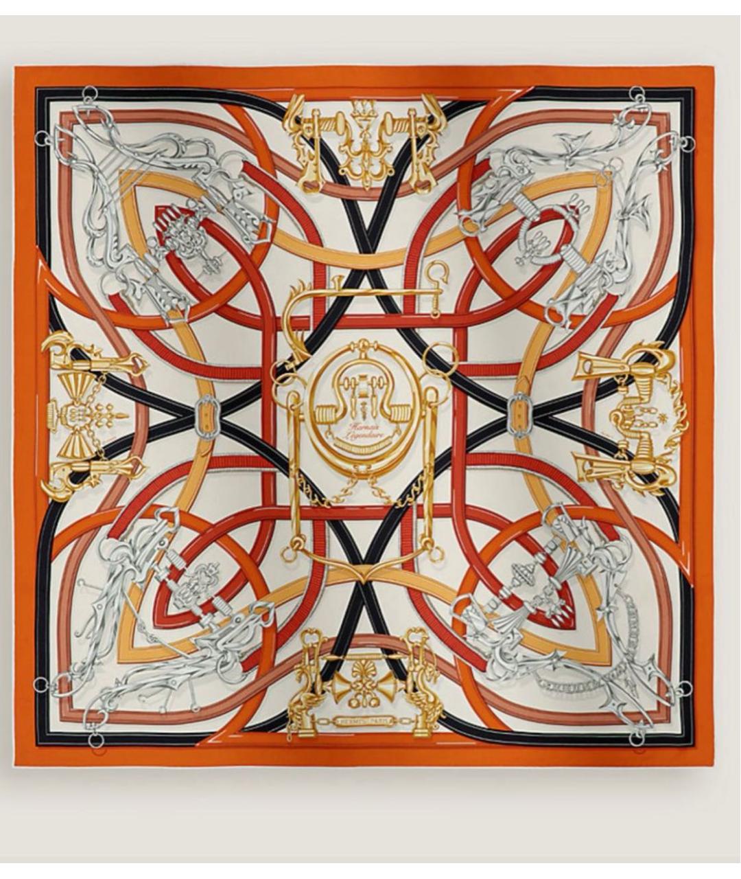 HERMES Мульти шелковый платок, фото 3