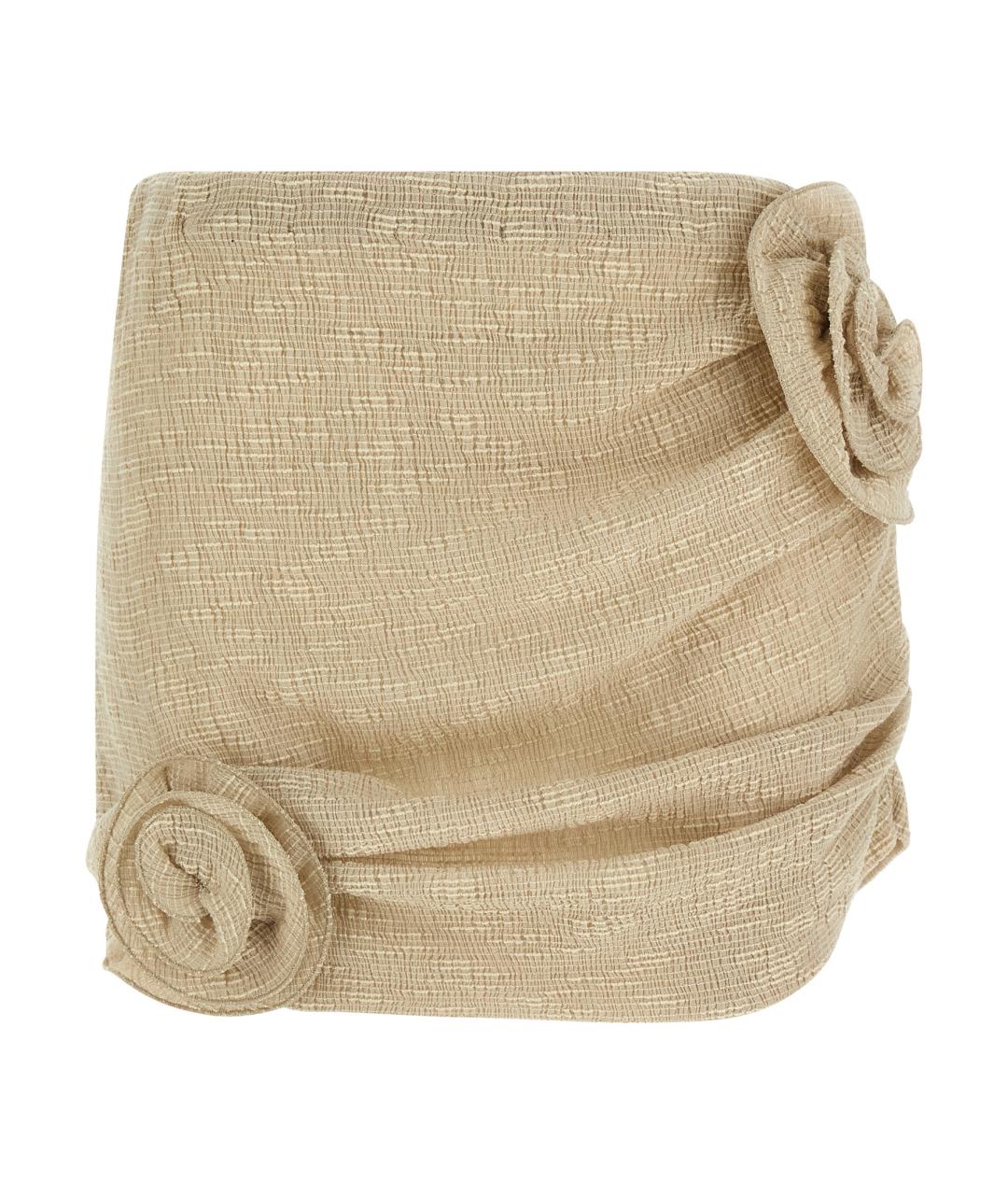 MAGDA BUTRYM Бежевая хлопковая юбка мини, фото 1