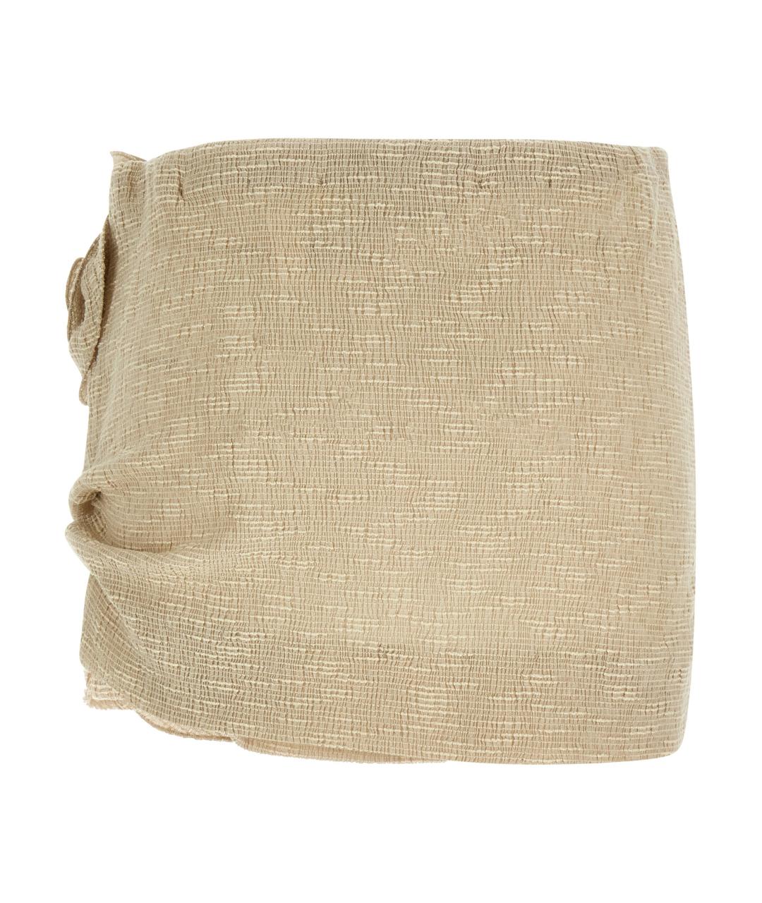 MAGDA BUTRYM Бежевая хлопковая юбка мини, фото 2