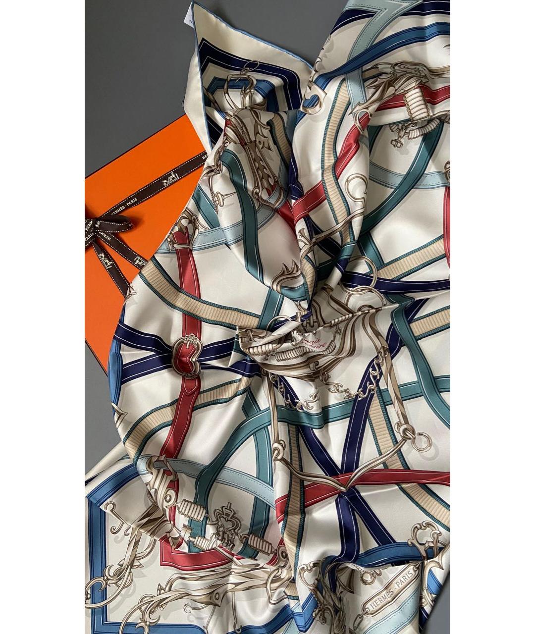 HERMES Мульти шелковый платок, фото 2