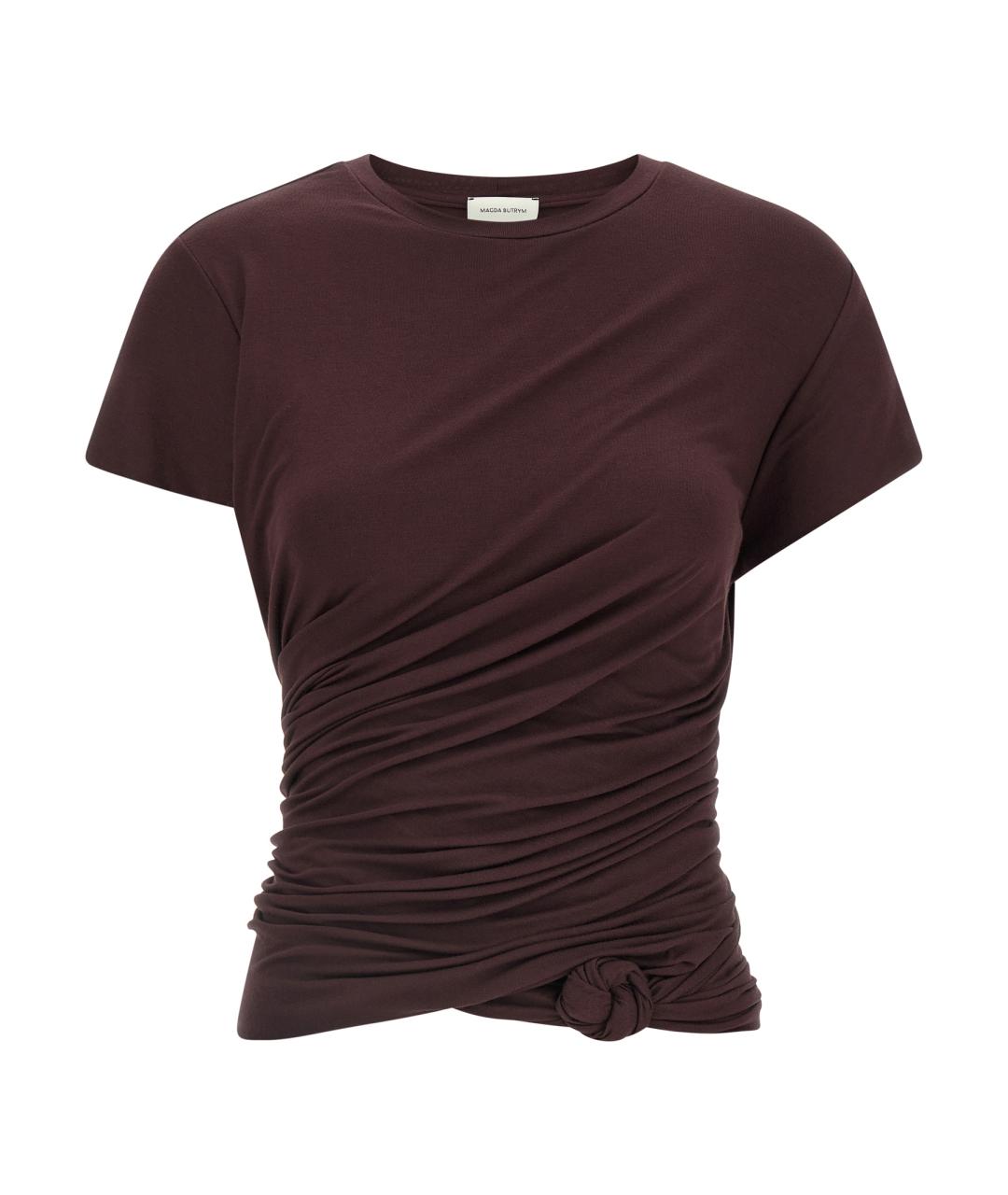 MAGDA BUTRYM Коричневая хлопковая футболка, фото 1
