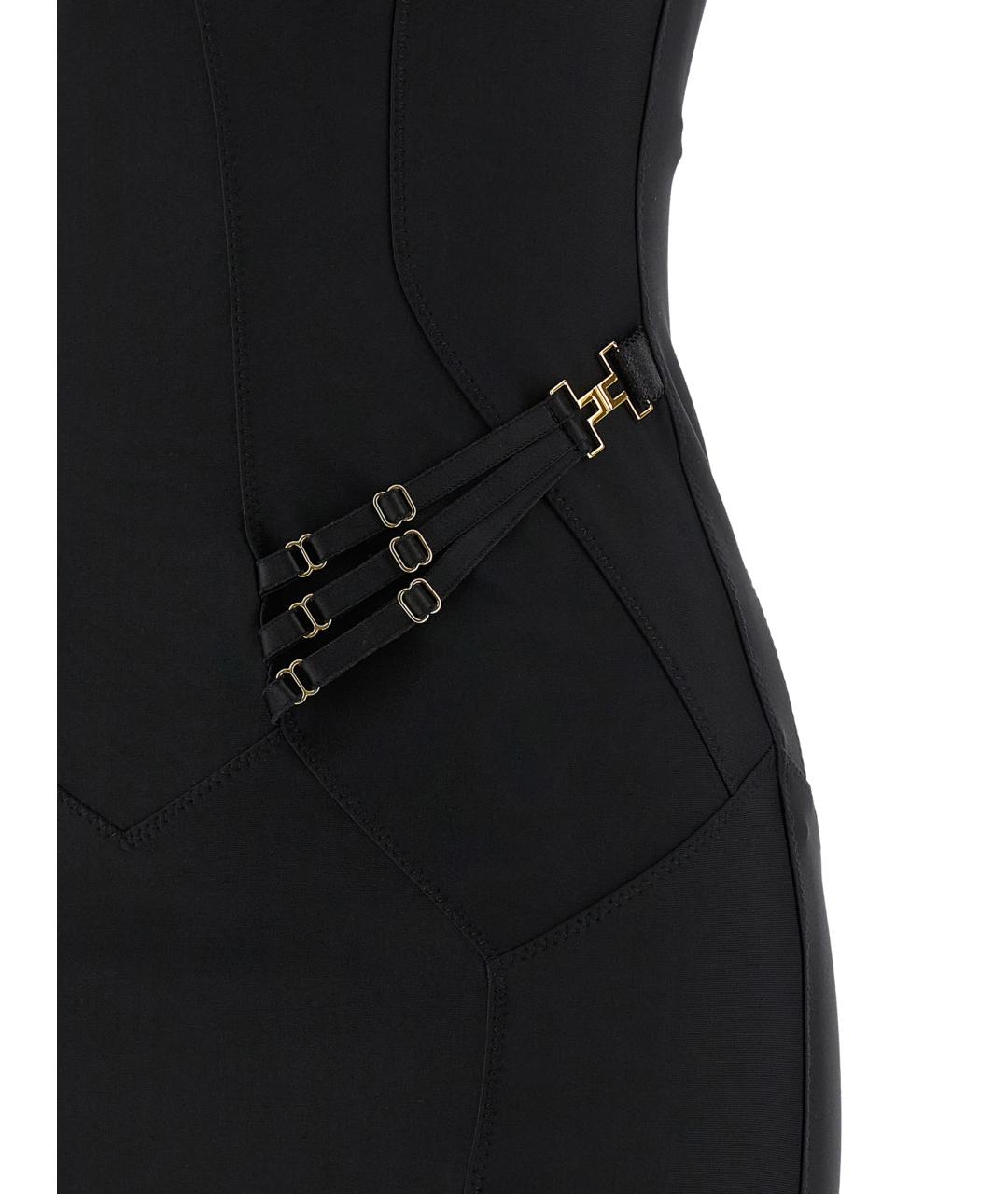 ELISABETTA FRANCHI Черное полиамидовое вечернее платье, фото 4