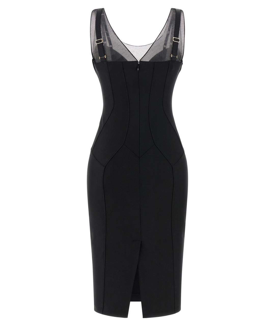 ELISABETTA FRANCHI Черное полиамидовое вечернее платье, фото 2