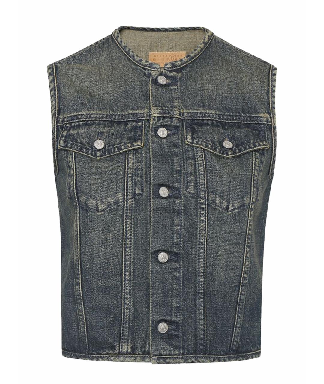 MM6 MAISON MARGIELA Темно-синий хлопковый жилет, фото 1